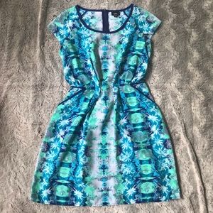 Watercolor print dress WITH POCKETS